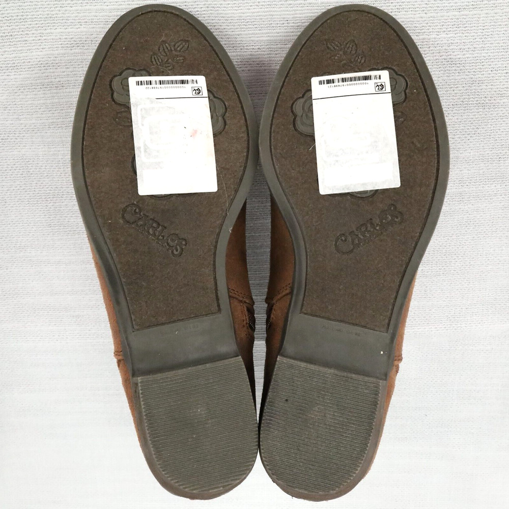 Carlos Santana Boots Womens 5.5 M Brown Faux Suede Booties Side Zip Heels New - Picture 9 of 13